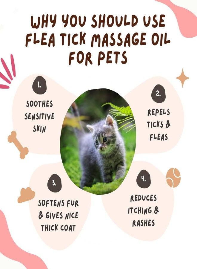 Coco Crush 100% Natural Flea & Tick Defense Massage Oil with Steel Comb | for All Types of Dogs & Cats | Anti Itch Oil with Coconut, Neem & Lemongrass | 100% Pure, Organic, Paraben Free (100ML + Comb) - Image 2